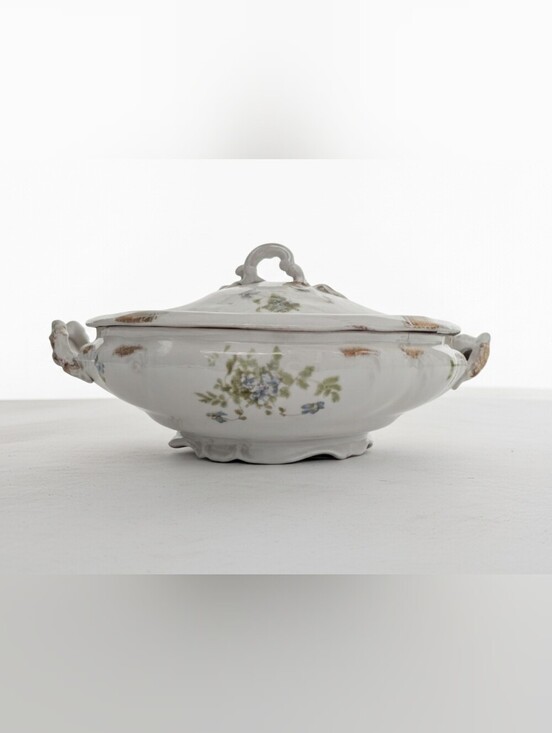hanley england Other - Hanley England Semi Porcelain Covered Tureen with Floral Motif - White